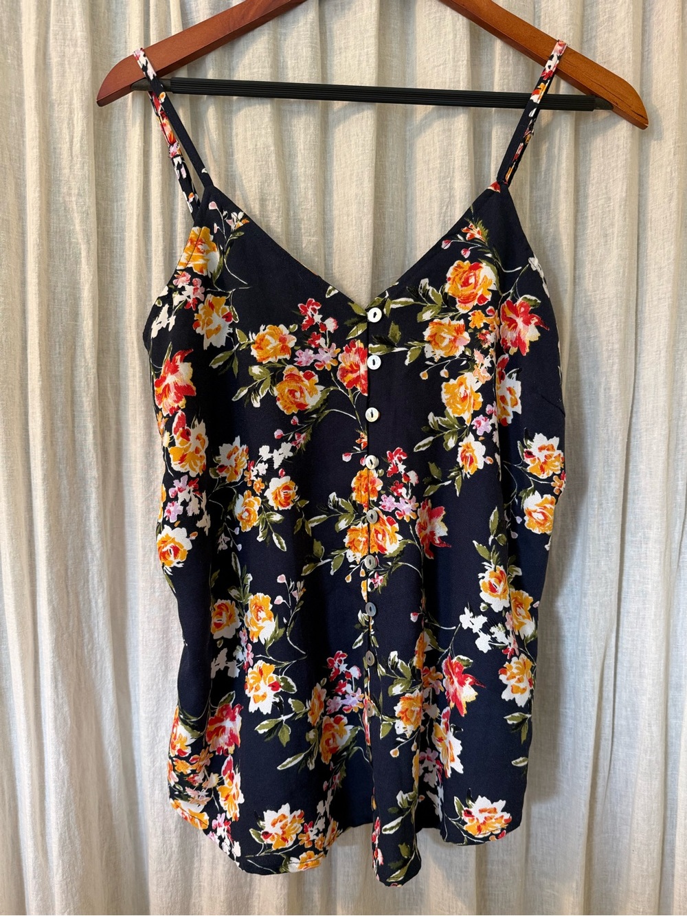 Peyton Jensen button front floral tank